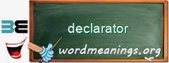 WordMeaning blackboard for declarator